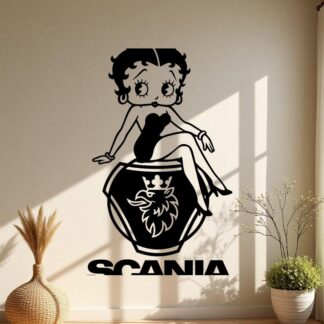 Sticker autocollant Betty Boop sur le logo scania décoration decostickerstore - KJMWUT