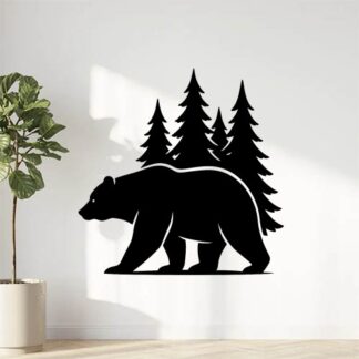 Sticker autocollant Grizzly et forêt décoration decostickerstore - 2OOGTD