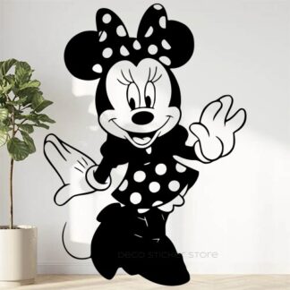 Sticker autocollant Minnie coquette 50cm à personnaliser avec le prénom de l'enfant