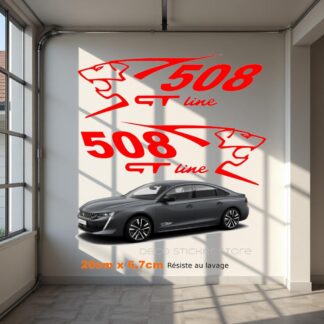 Lot de 2 stickers autocollants Peugeot 508 GT line