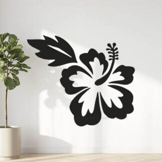 Sticker autocollant hibiscus gauche