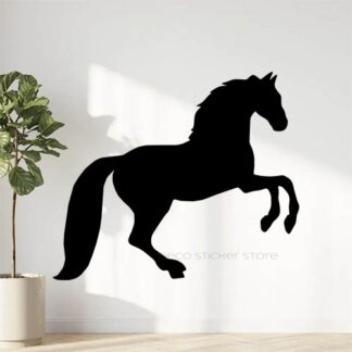Sticker autocollant cheval ombre saut