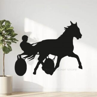 Sticker autocollant cheval de course