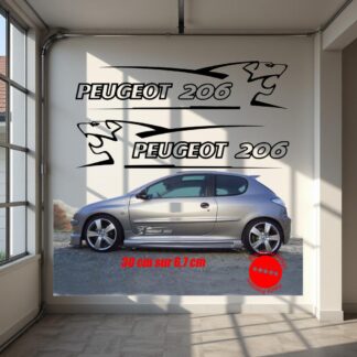 Sticker autocollant Peugeot 206 30 cm lion V1