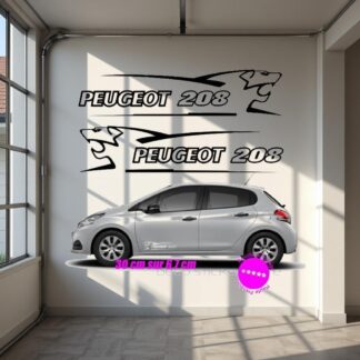 Sticker autocollant Peugeot 208 30 cm lion V1