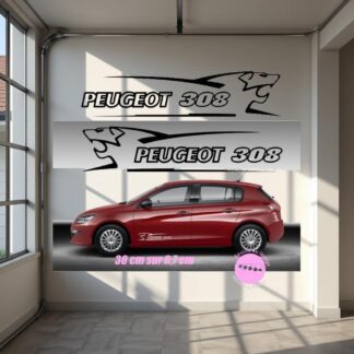 Sticker autocollant Peugeot 308 30 cm lion V1