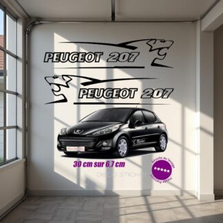 Sticker autocollant Peugeot 207 30 cm lion V1