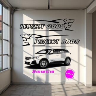 Sticker autocollant Peugeot 3008 30 cm lion V1