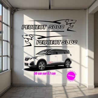 Sticker autocollant Peugeot 5008 30 cm lion V1