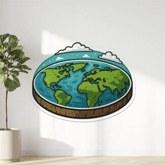 Autocollant Représentation de la terre plate carte décoration decostickerstore - 5VWPUU