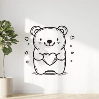 sticker autocollant ours animaux coeur 1 6OZWL
