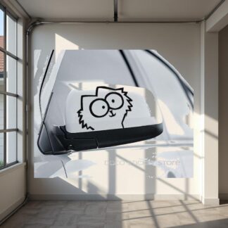 Lot de 2 stickers autocollants chat pour rétroviseurs