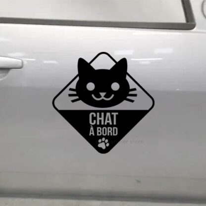 Sticker autocollant chat à bord