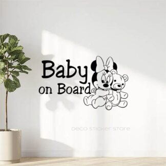 Sticker autocollant bébé à bord Minnie
