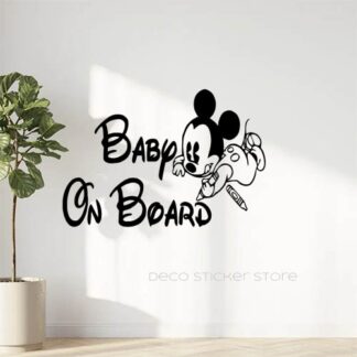 Sticker autocollant bébé à bord Mickey 2