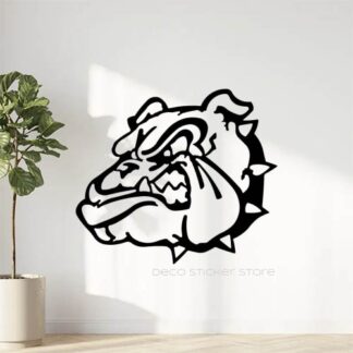 Sticker autocollant tete  chien bulldog