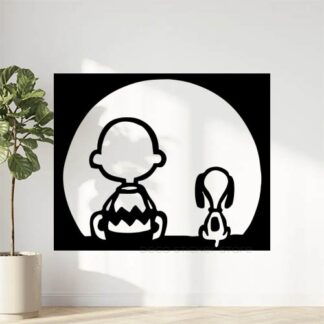 Sticker autocollant chien Snoopy et Charly 2
