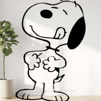 Sticker autocollant chien Snoopy gourmand