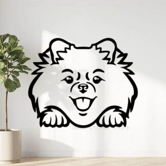 Sticker autocollant chien pomeranian
