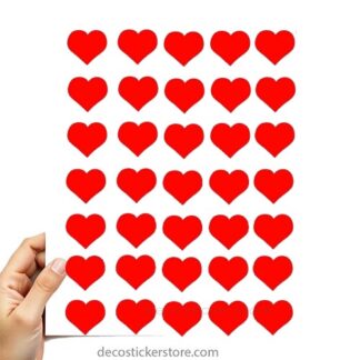 35 gommettes adhésives autocollantes cœur taille et couleur au choix