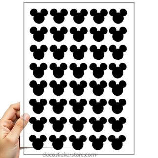 40 gommettes adhésives autocollantes tete de mickey taille et couleur au choix