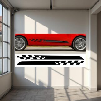 Kit 2 Stickers bande bas de caisse auto Opel Corsa sport