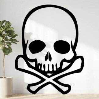 Autocollant sticker crane squelette skull 2