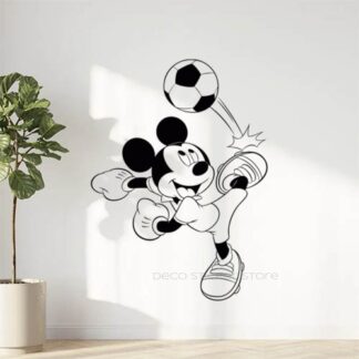 Sticker autocollant Mickey football modele 2  50cm à personnaliser