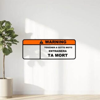 Sticker autocollant moto warning à personnaliser