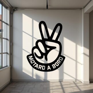 Sticker autocollant moto signe de motard à bord