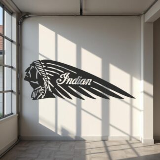 Sticker autocollant moto Indian chef gauche