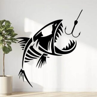 Sticker autocollant poisson squelette