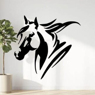Sticker autocollant cheval de profil