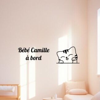 Sticker autocollant bébé à bord chaton mignon ❤️