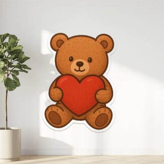 Autocollant Ours en peluche avec un cœur décoration decostickerstore - 7MLFTO