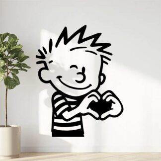 Sticker autocollant Calvin fait Coeur avec doigts décoration decostickerstore - 8KF2MV
