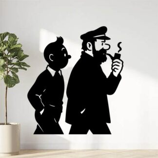 Sticker autocollant Tintin et capitaine Hadock décoration decostickerstore - 9ZJE5K