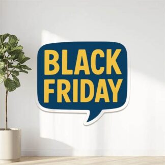 Autocollant Signalétique texte “black friday” pour vitrine bleu et jaune décoration decostickerstore - AIYETY