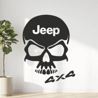 Sticker Autocollant  jeep 4x4 skull auto AM87357