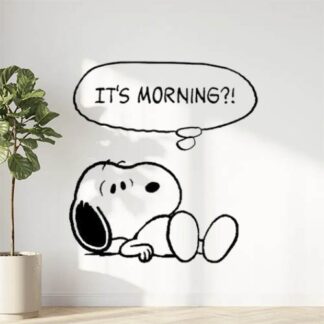 Sticker Autocollant snoopy chien morning animaux  ANI743