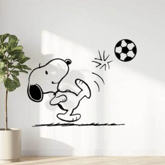 Sticker Autocollant snoopy chien ballon foot animaux  ANI747