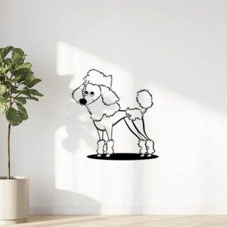 Sticker Autocollant chien caniche animaux  ANI908