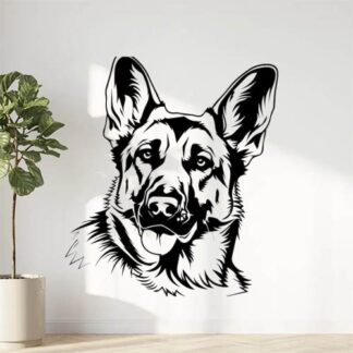Sticker Autocollant chien malinois berger allemand animaux  ANICM40
