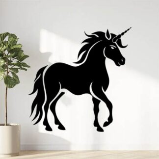 Sticker Autocollant licorne cheval equide animaux  ANX21019