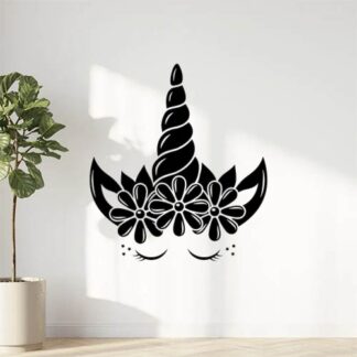 Sticker Autocollant licorne cheval equide animaux  ANX21021