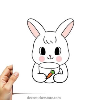 Sticker Autocollant lapin imprimé AP87290
