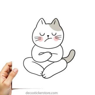 Sticker Autocollant chat zen imprimé AQ87297