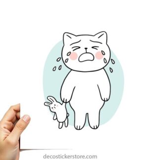 Sticker Autocollant chat pleure imprimé AQ87298