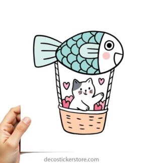 Sticker Autocollant chat vole imprimé AQ87302