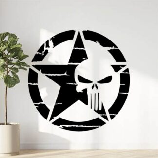 Sticker Autocollant  étoile us army  punisher  skull AVw187290